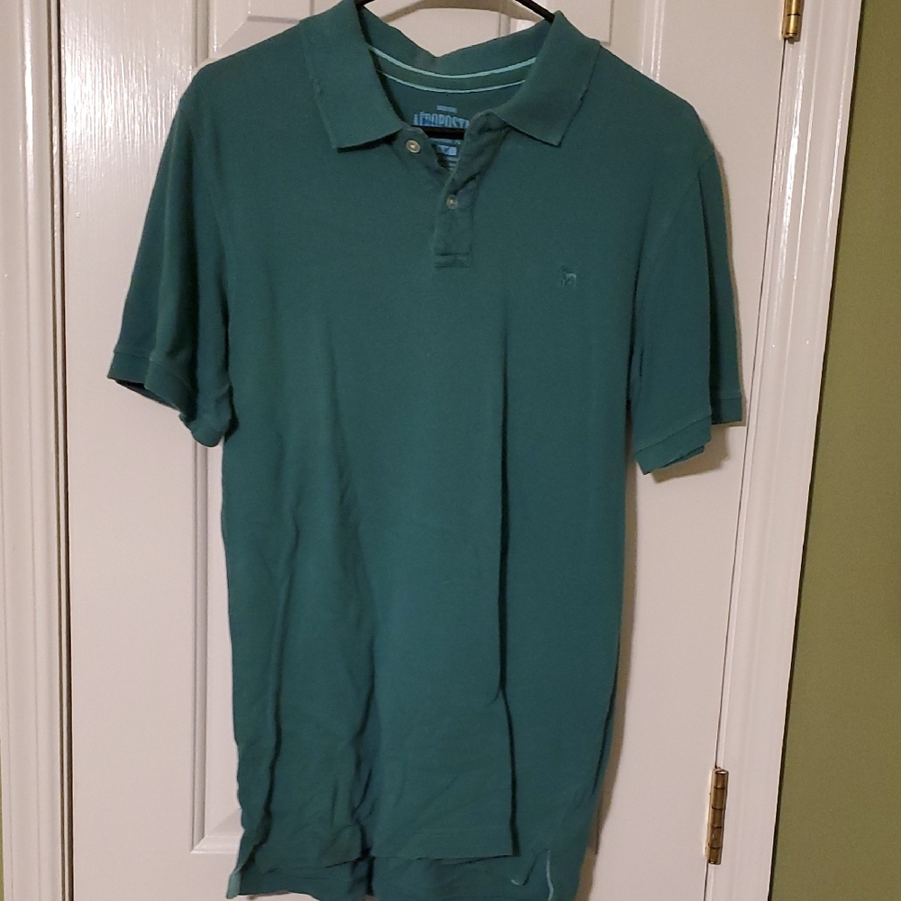 Aeropostale Green Polo Shirt Classic Short-Sleeve Design